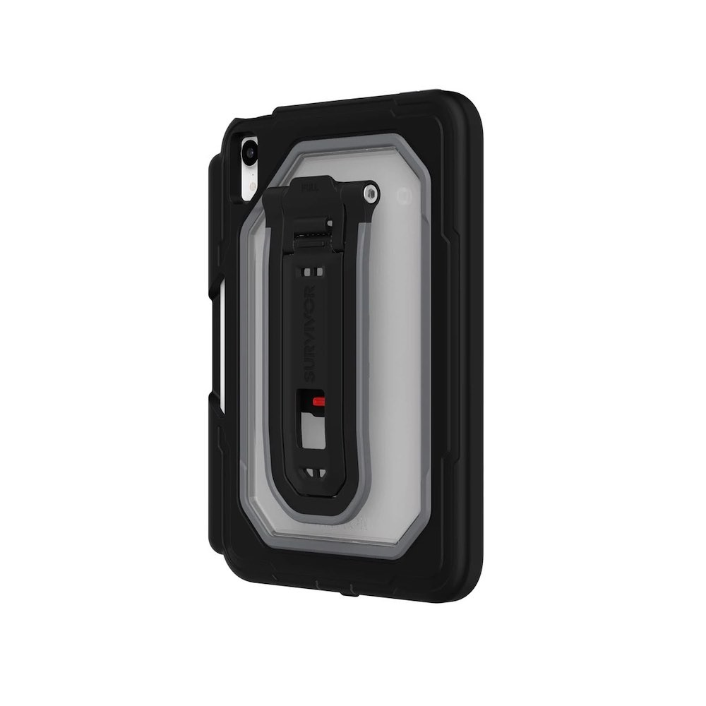 Griffin Survivor All Terrain Case - защита от най-висок клас за iPad mini 6 (2021) (черен-прозрачен)