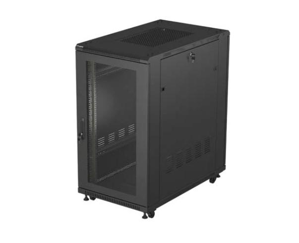 Lanberg Rack Cabinet 19" Free-Standing 22U/600X1000 (FlAT Pack) With Mesh Door Black | JAR Computers Lanberg Rack Cabinet 19" Free-Standing 22U/600X1000 (FlAT Pack) With Mesh Door Black