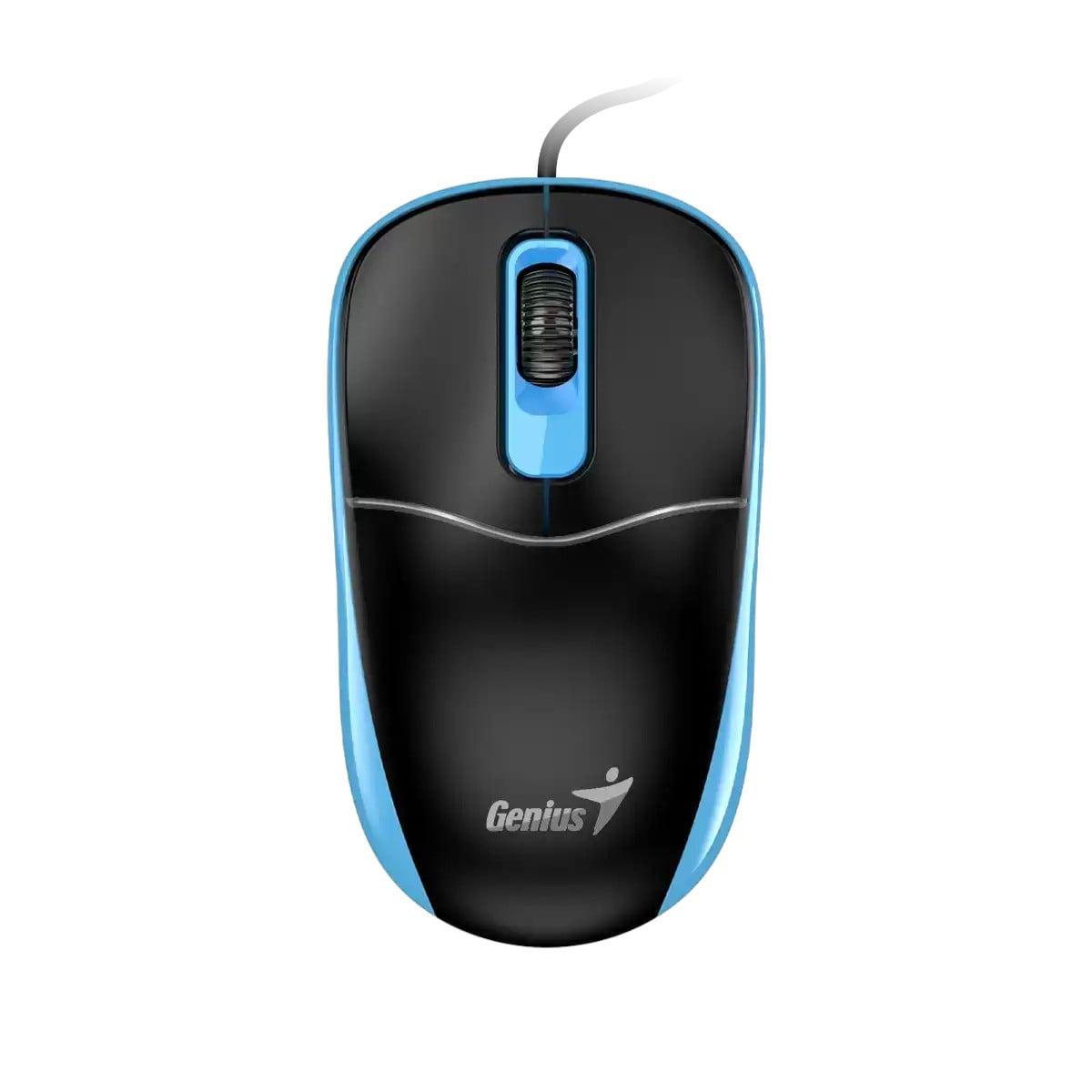 Мишка Genius DX-111, с кабел, USB Type-A, 3 бутона, синя