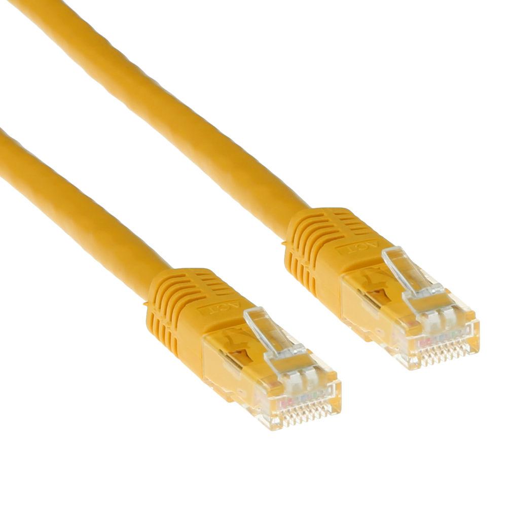 Мрежов пач кабел ACT U/UTP, CAT 6, RJ-45 - RJ-45, 1 m, Медни проводници, Жълт, Булк опаковка | JAR Computers Мрежов пач кабел ACT U/UTP, CAT 6, RJ-45 - RJ-45, 1 m, Медни проводници, Жълт, Булк опаковка