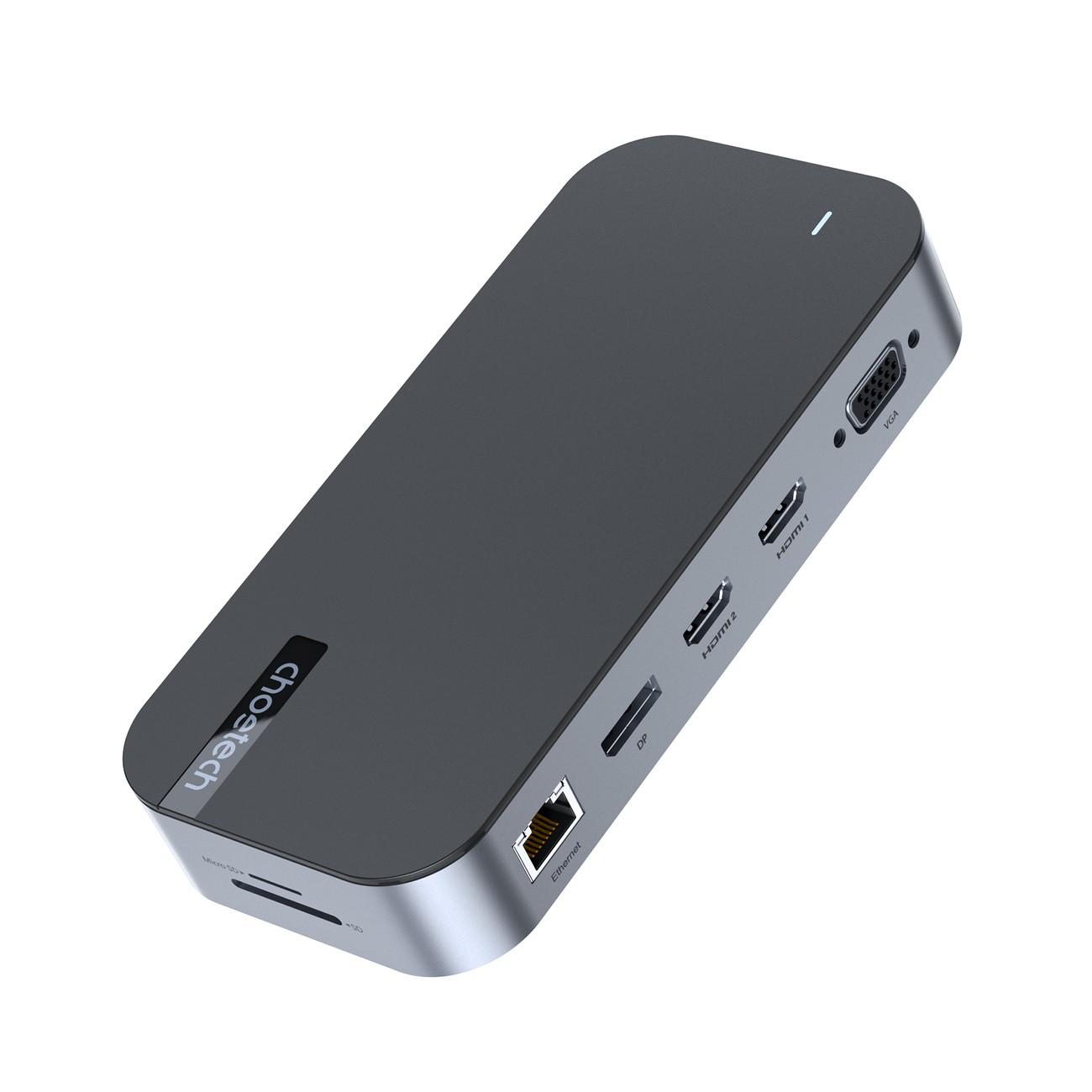 Мултифункционален хъб за свързване на допълнителна периферия за Macbook и USB-C устройства - Choetech M52 15-in-1 Hub USB-C (сив) | JAR Computers Мултифункционален хъб за свързване на допълнителна периферия за Macbook и USB-C устройства - Choetech M52 15-in-1 Hub USB-C (сив)