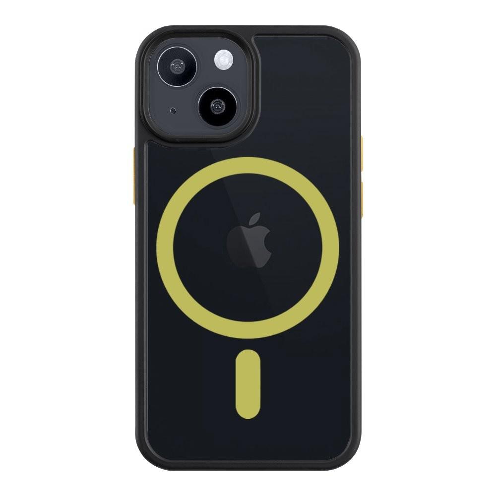Tactical MagForce Hyperstealth 2.0 Cover - хибриден удароустойчив кейс с MagSafe за iPhone 13 mini (черен-жълт)