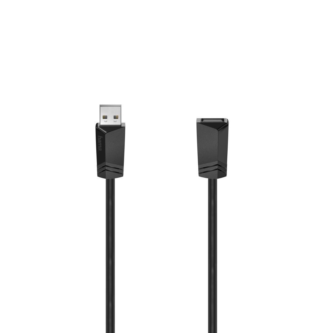 Удължителен кабел HAMA, USB-A женско - USB-A мъжко, 1.5 м, 480 Mbit/s, Черен , 0.75м | JAR Computers Удължителен кабел HAMA, USB-A женско - USB-A мъжко, 1.5 м, 480 Mbit/s, Черен , 0.75м