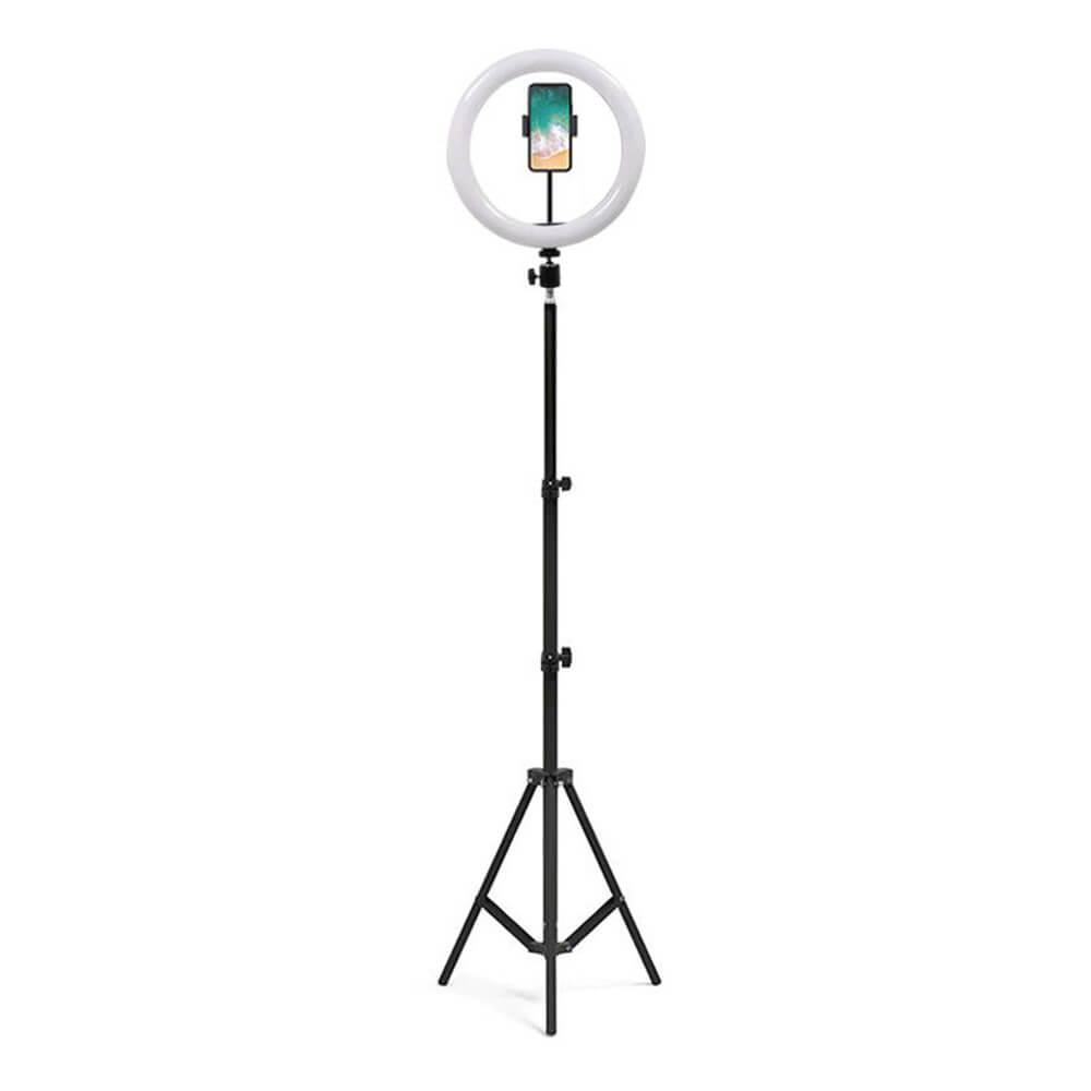 Универсален трипод с LED светлина за смартфони (26 см) - Ring Lamp 26 cm LED Light with Tripod (черен) | JAR Computers Универсален трипод с LED светлина за смартфони (26 см) - Ring Lamp 26 cm LED Light with Tripod (черен)