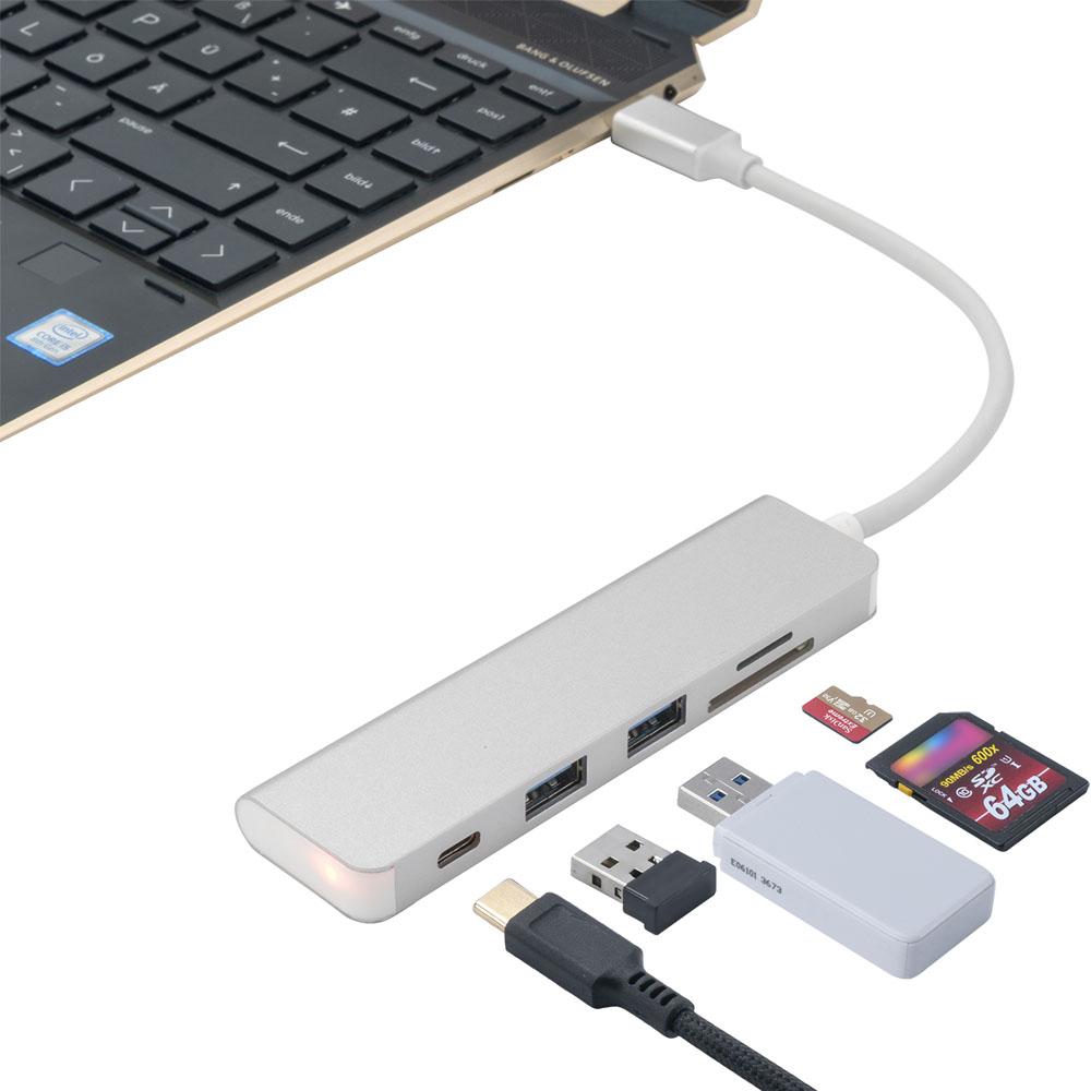 4smarts USB-C Super smart 5in1 Hub to 2x USB 3.0 and Card Reader - USB-C хъб за свързване на допълнителна периферия за компютри с USB-C (сребрист) | JAR Computers 4smarts USB-C Super smart 5in1 Hub to 2x USB 3.0 and Card Reader - USB-C хъб за свързване на допълнителна периферия за компютри с USB-C (сребрист)