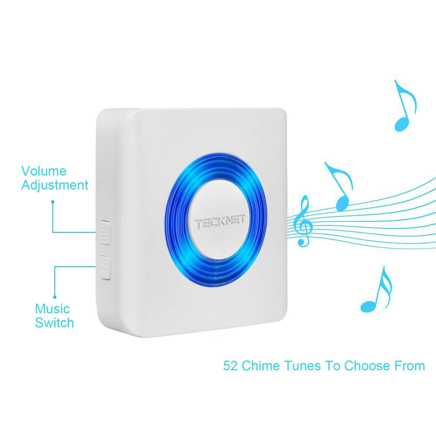 Безжичен звънец за входна врата - TeckNet WA678-White Plug-In Wireless Doorbell (бял) | JAR Computers Безжичен звънец за входна врата - TeckNet WA678-White Plug-In Wireless Doorbell (бял)