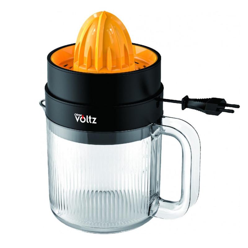 Цитрус преса Oliver Voltz OV51164A, 30 W, 1.2 л, Двупосочно движение, 2 конуса, Черен/оранжев