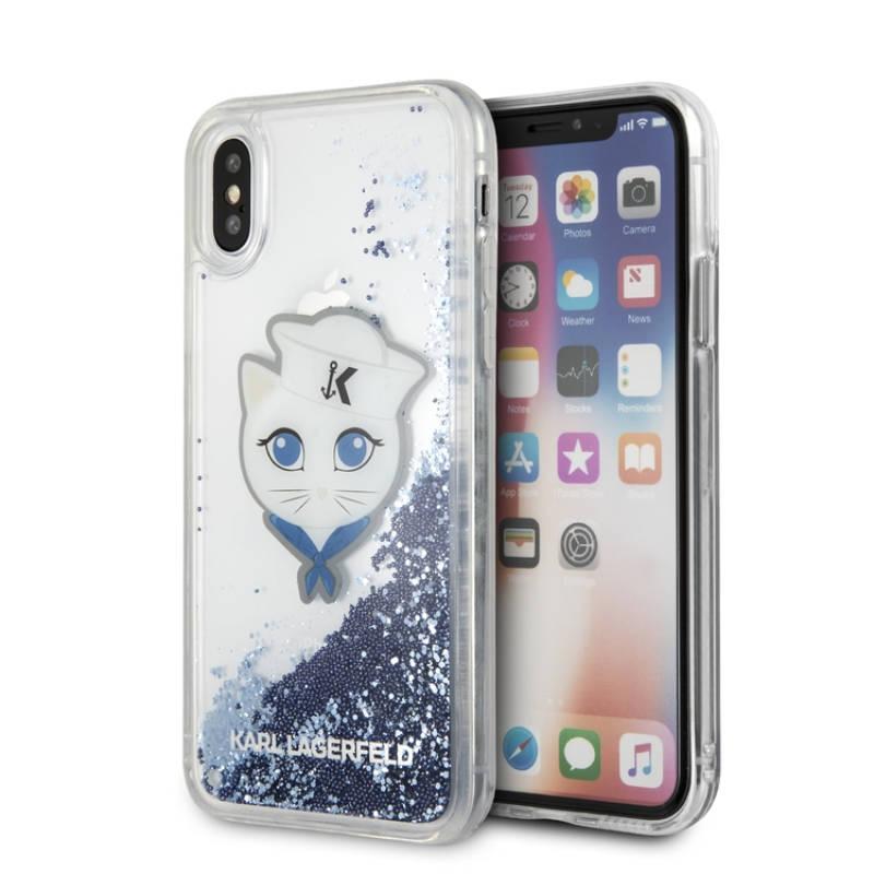 Дизайнерски кейс с висока защита за iPhone XS, iPhone X - Karl Lagerfeld Sailors Choupette Glitter Hard Case (син) | JAR Computers Дизайнерски кейс с висока защита за iPhone XS, iPhone X - Karl Lagerfeld Sailors Choupette Glitter Hard Case (син)