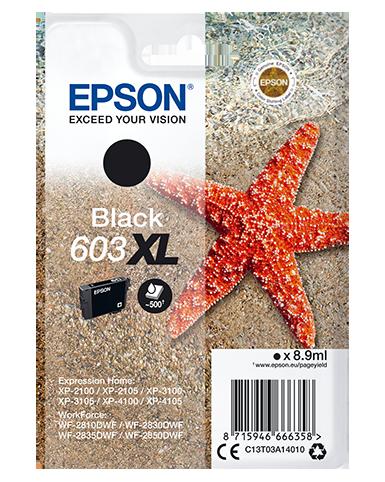Глава за Epson Expression Home XP-2100/XP-3100/XP-4100 Series - Ink - HIGH CAPACITY - /603XL/ / C13T03A14010 - Black - XL - PN C13T03A14010 | JAR Computers Глава за Epson Expression Home XP-2100/XP-3100/XP-4100 Series - Ink - HIGH CAPACITY - /603XL/ / C13T03A14010 - Black - XL - PN C13T03A14010
