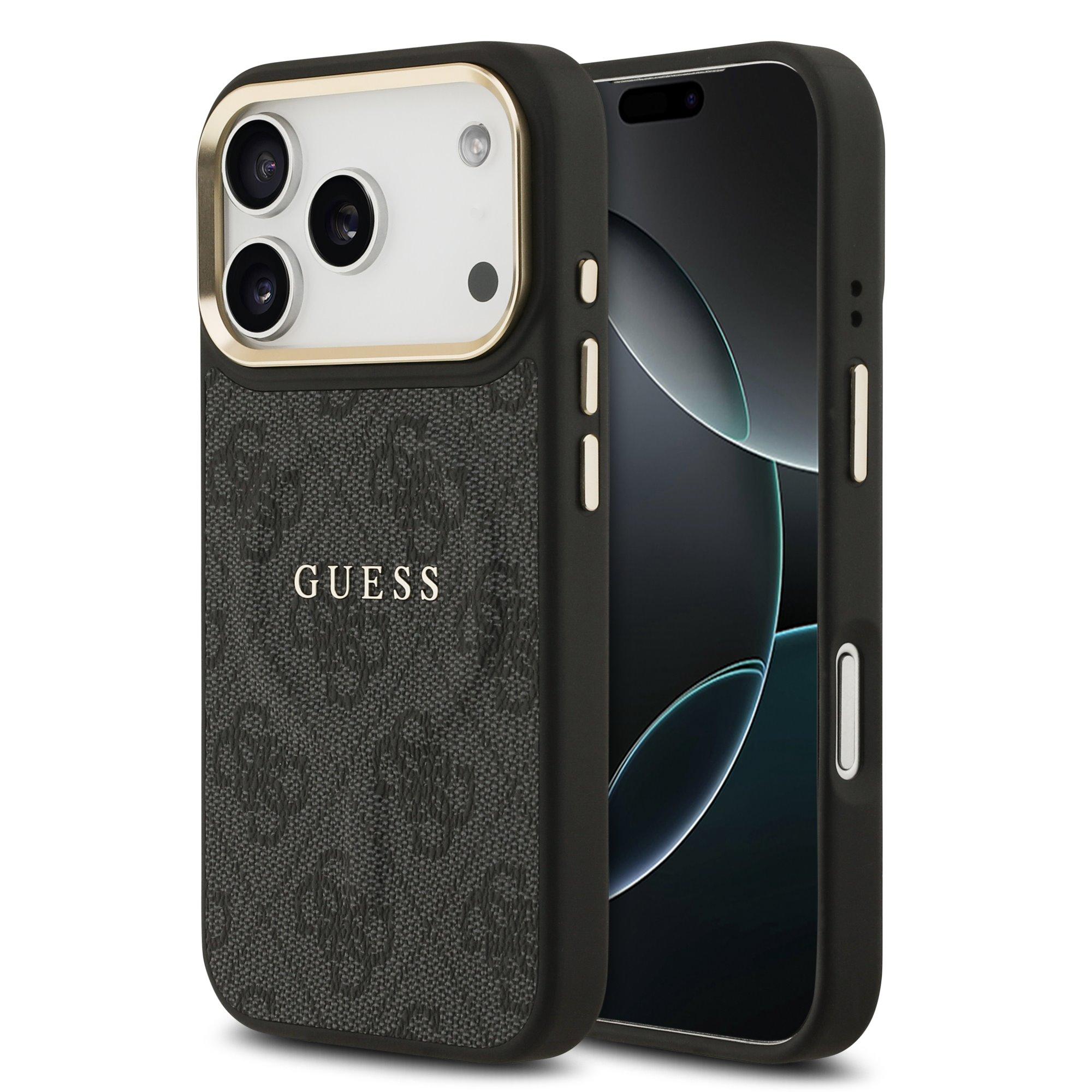 GUESS Калъф Apple iPhone 17 Pro Max, PU Leather 4G Gold Frame MagSafe, черен - GUHMP17XP4MSEGCK | JAR Computers GUESS Калъф Apple iPhone 17 Pro Max, PU Leather 4G Gold Frame MagSafe, черен - GUHMP17XP4MSEGCK
