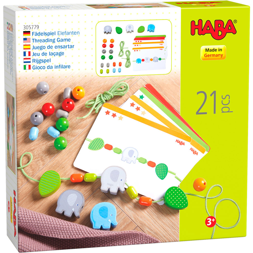 Игра Haba нанизване Шаблони Слончета