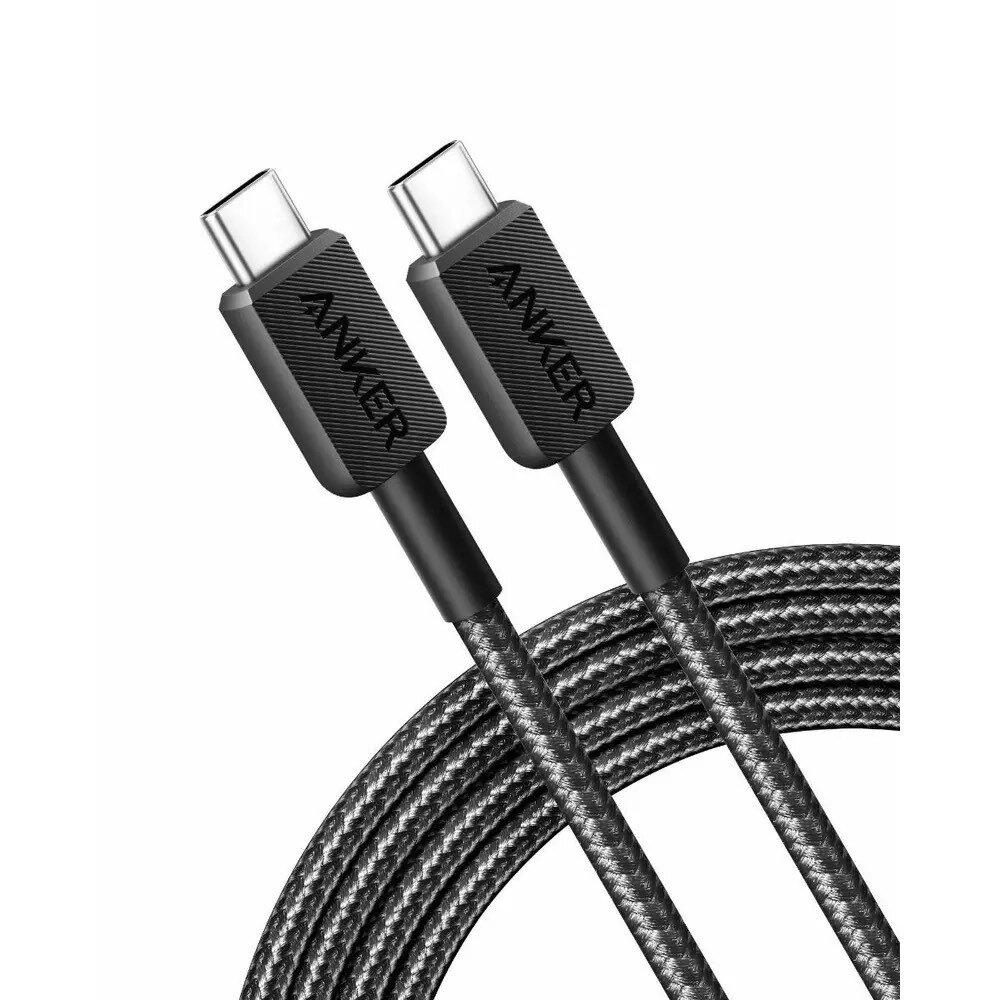 Кабел с бързо зареждане за устройства с USB-C порт (90 см) (черен) - Anker 310 USB-C to USB-C Cable 240W | JAR Computers Кабел с бързо зареждане за устройства с USB-C порт (90 см) (черен) - Anker 310 USB-C to USB-C Cable 240W