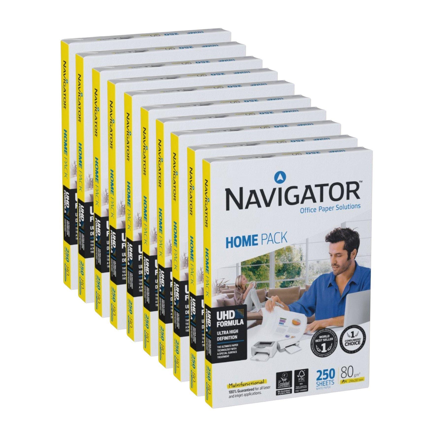 Navigator Копирна хартия Home Pack, А4, 80 g/m2, 250 листа, 10 пакета | JAR Computers Navigator Копирна хартия Home Pack, А4, 80 g/m2, 250 листа, 10 пакета