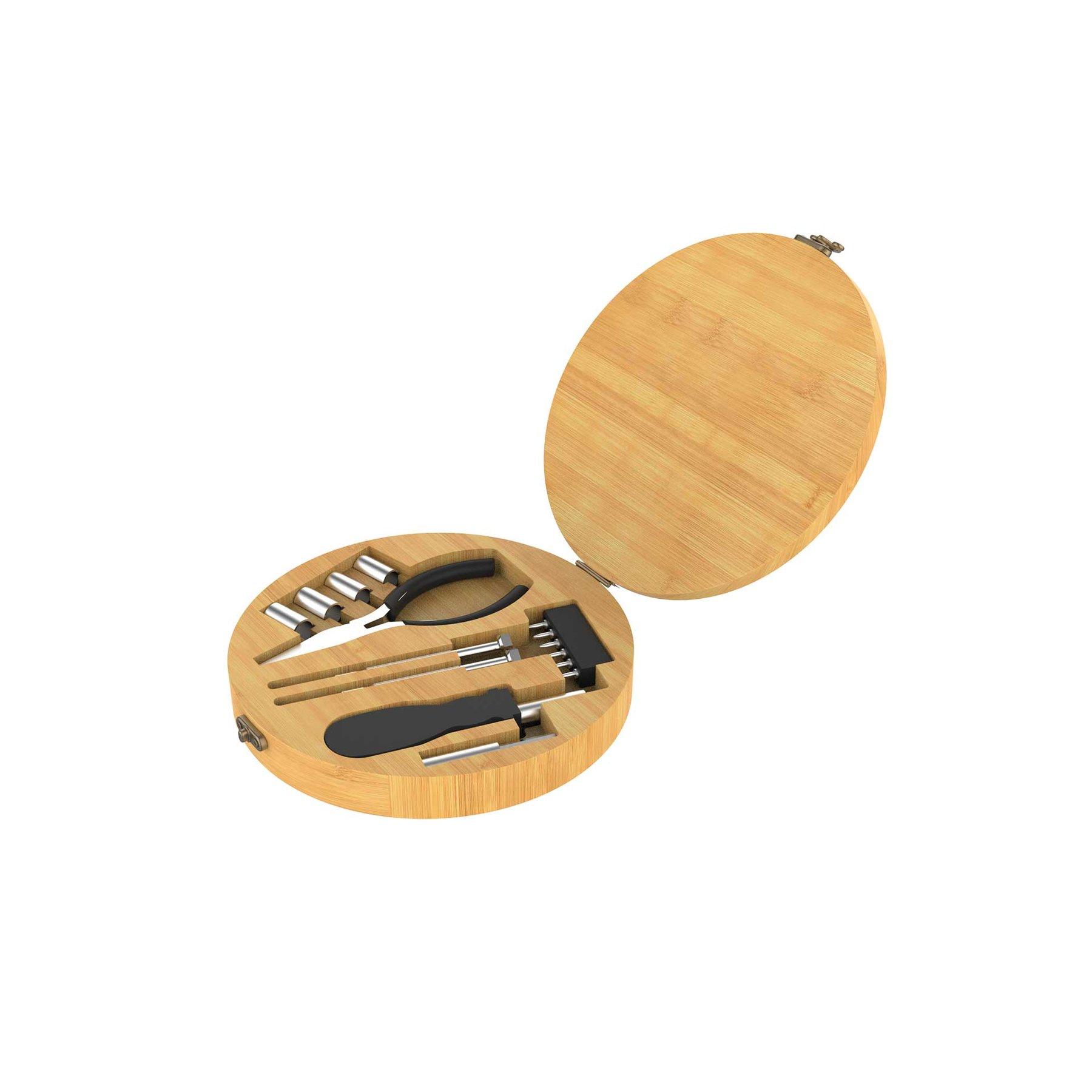 Office 1 Комплект инструменти Round Tools, в кръгла кутия от бамбук | JAR Computers Office 1 Комплект инструменти Round Tools, в кръгла кутия от бамбук