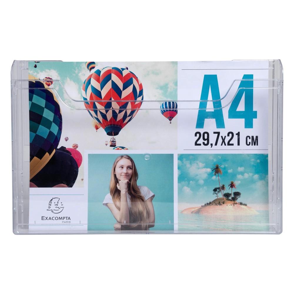 Поставка за брошури EXACOMPTA, за стена, А4, 38x337x213 мм, хоризонтална, кристална, 1 отделение | JAR Computers Поставка за брошури EXACOMPTA, за стена, А4, 38x337x213 мм, хоризонтална, кристална, 1 отделение