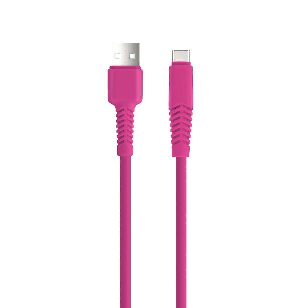Setty кабел USB - USB-C 1.5 м, 2.1A, розов