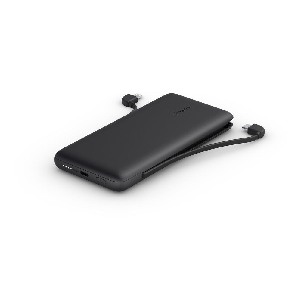 Belkin BOOST CHARGE Plus 10K USB-C Power Bank with Integrated Cables - Black | JAR Computers Belkin BOOST CHARGE Plus 10K USB-C Power Bank with Integrated Cables - Black