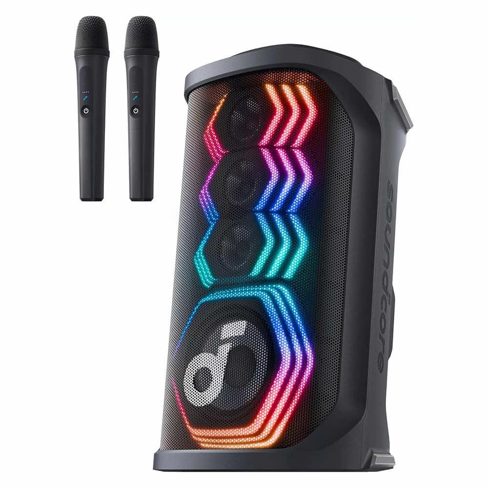 Безжичен парти спийкър с микрофони за караоке (черен) - Anker SoundCore Rave 3s Bluetooth Speaker 200W | JAR Computers Безжичен парти спийкър с микрофони за караоке (черен) - Anker SoundCore Rave 3s Bluetooth Speaker 200W