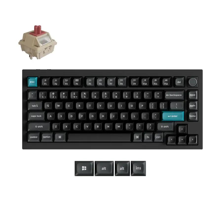 Безжична механичка клавиатура Keychron Q1 Ultra 8K Black - Silk POM Switch Red | JAR Computers Безжична механичка клавиатура Keychron Q1 Ultra 8K Black - Silk POM Switch Red