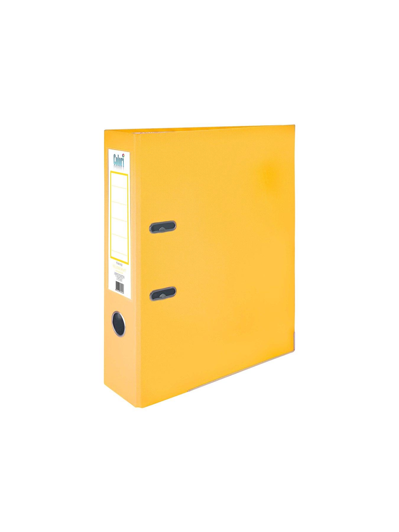 Colori Класьор, 8 cm, PP, с метален кант, несглобен, жълт, 50 броя