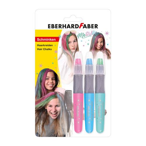 Eberhard Faber Пастели за коса, металик, 3 цвята | JAR Computers Eberhard Faber Пастели за коса, металик, 3 цвята