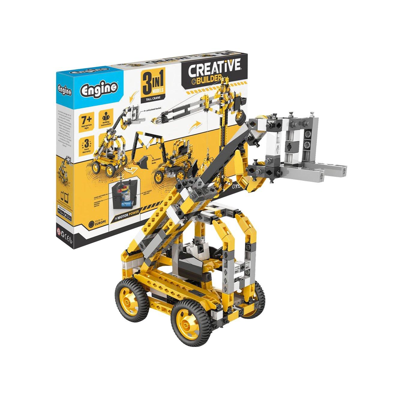 Engino Конструктор Creative Builder Motorized - Висок кран, 3 в 1 | JAR Computers Engino Конструктор Creative Builder Motorized - Висок кран, 3 в 1
