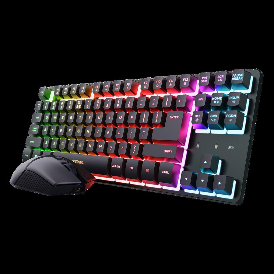 Клавиатура Trust GXT832 Thado Безжична + Мишка - Black US | JAR Computers Клавиатура Trust GXT832 Thado Безжична + Мишка - Black US