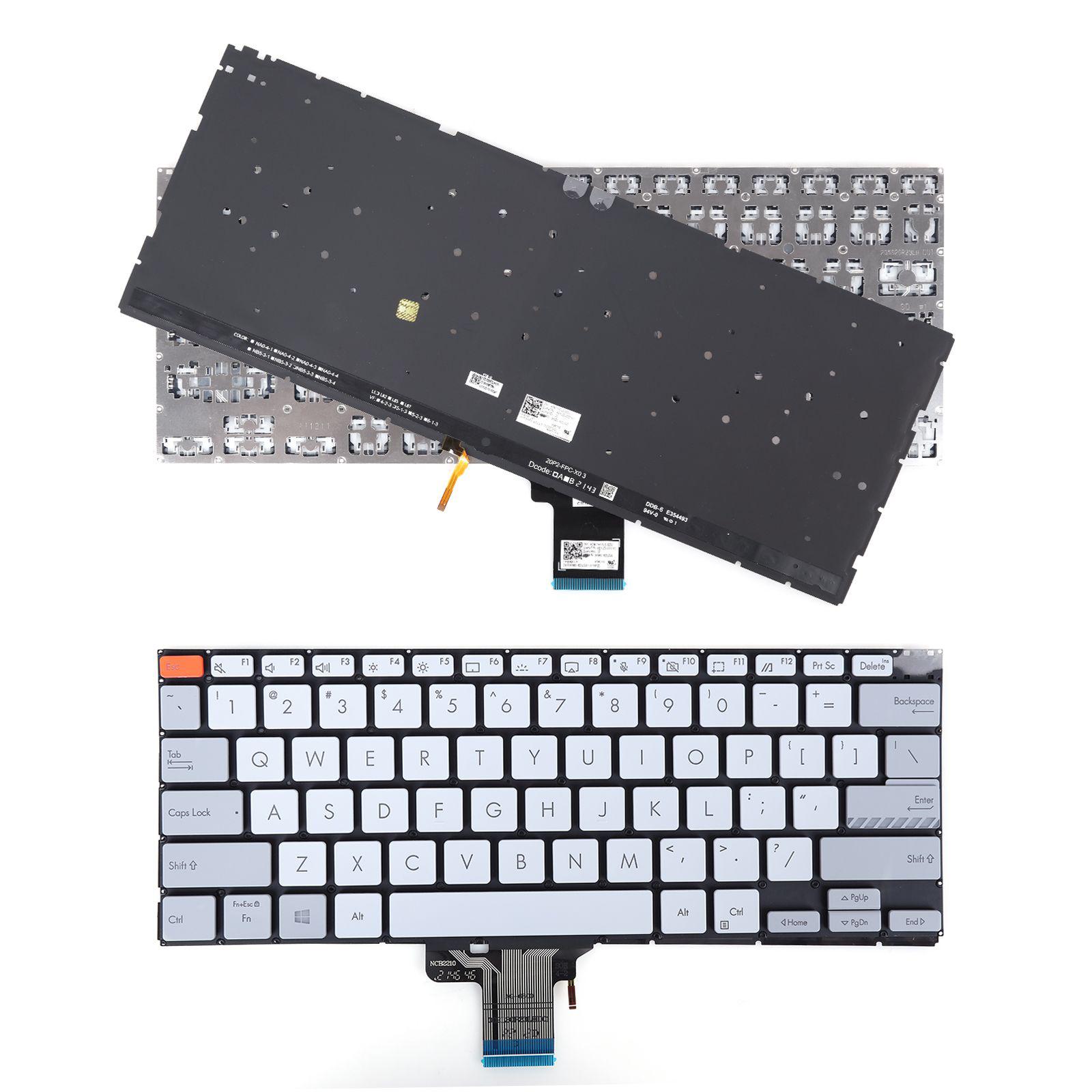 Клавиатура за лаптоп Asus VivoBook M3400 M3400QA M3401 M3401Q Сива Без Рамка С Малък Ентър, с Подсветка | JAR Computers Клавиатура за лаптоп Asus VivoBook M3400 M3400QA M3401 M3401Q Сива Без Рамка С Малък Ентър, с Подсветка