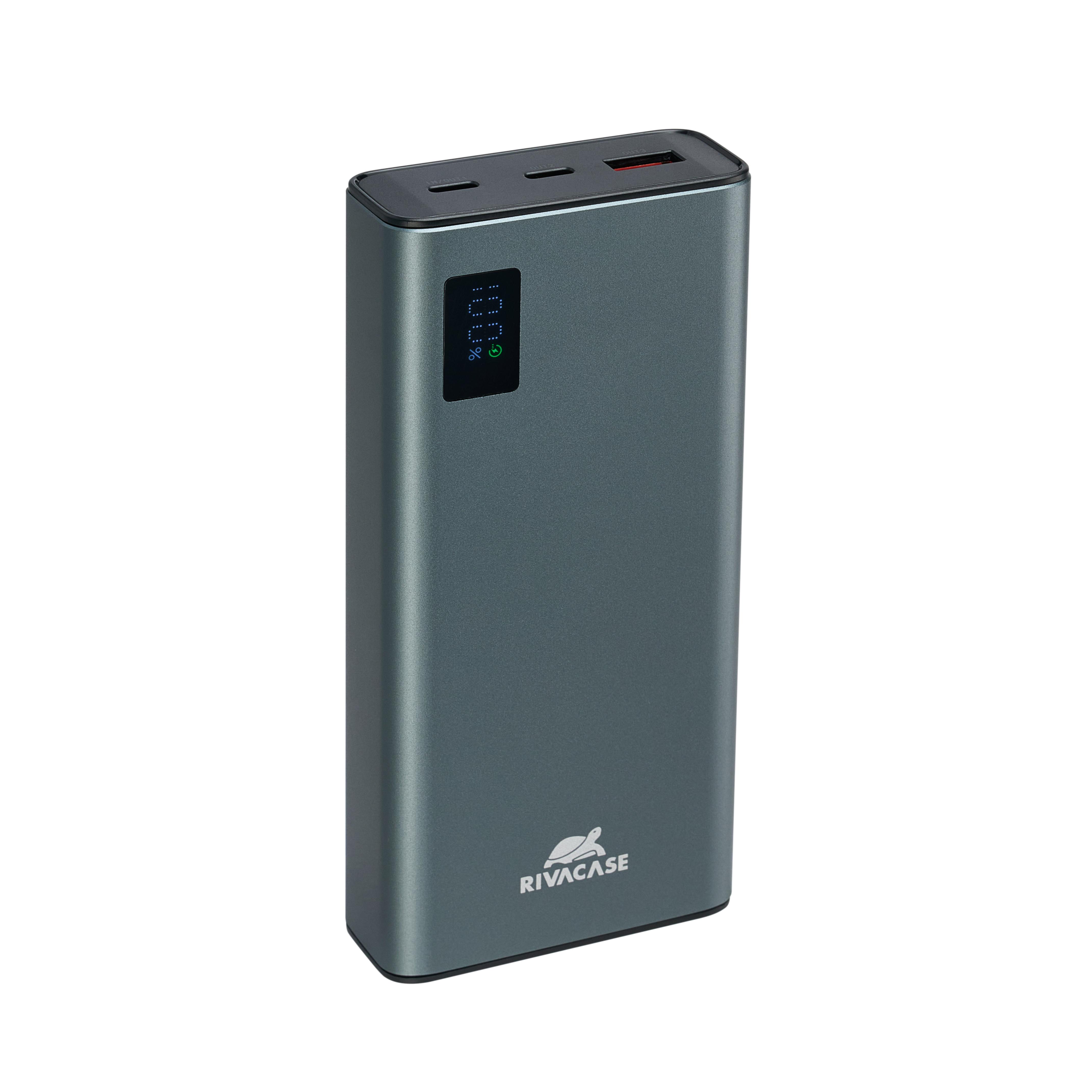 Преносима батерия RIVACASE VA1022 20000 mAh QC/PD 20W, Max 22,5W, метална, черна