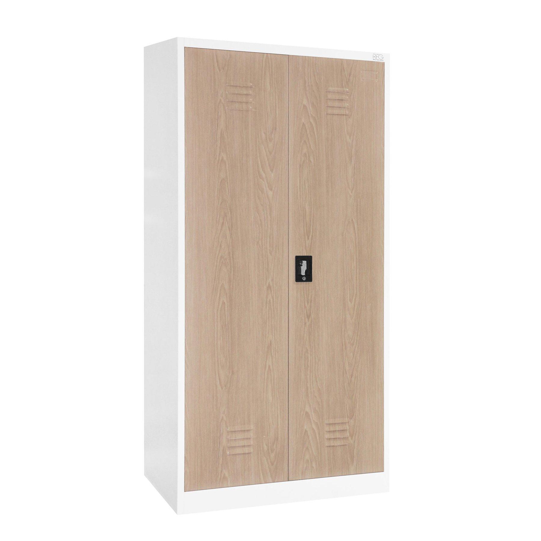 Шкаф RFG, за препарати, метален, 900 х 500 х 1820 mm, кехлибарен дъб и бяло