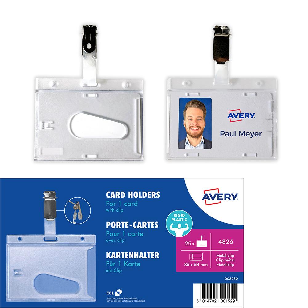 Бадж с клипс Avery 85/54 25бр | JAR Computers Бадж с клипс Avery 85/54 25бр