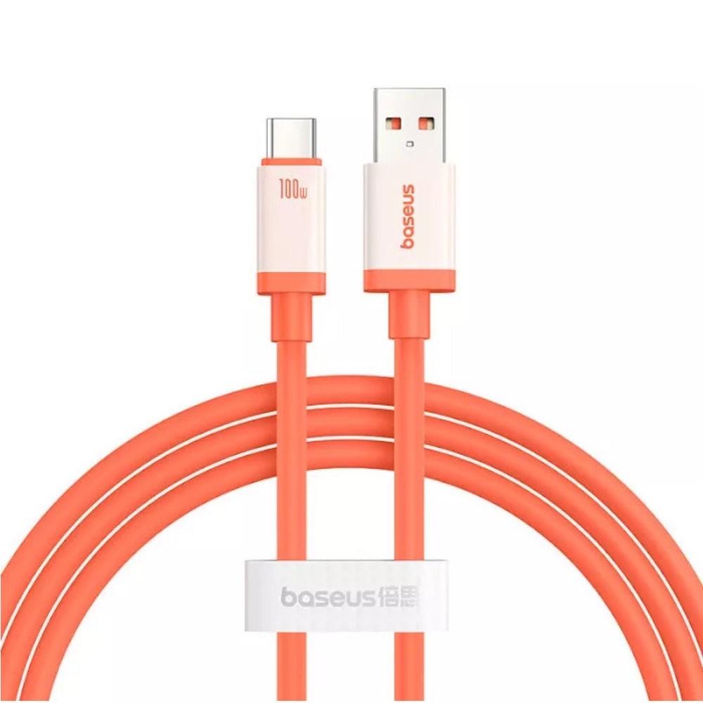 Baseus Zero Degrees USB-A to USB-C Data Cable 100W - здрав USB-A към USB-C кабел за устройства с USB-C порт (200 см) (оранжев)