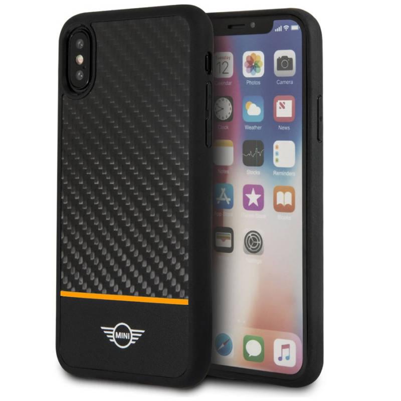 Дизайнерски карбонов кейс с TPU рамка за iPhone XS, iPhone X - Mini Cooper Carbon Fiber Soft Case (черен) | JAR Computers Дизайнерски карбонов кейс с TPU рамка за iPhone XS, iPhone X - Mini Cooper Carbon Fiber Soft Case (черен)