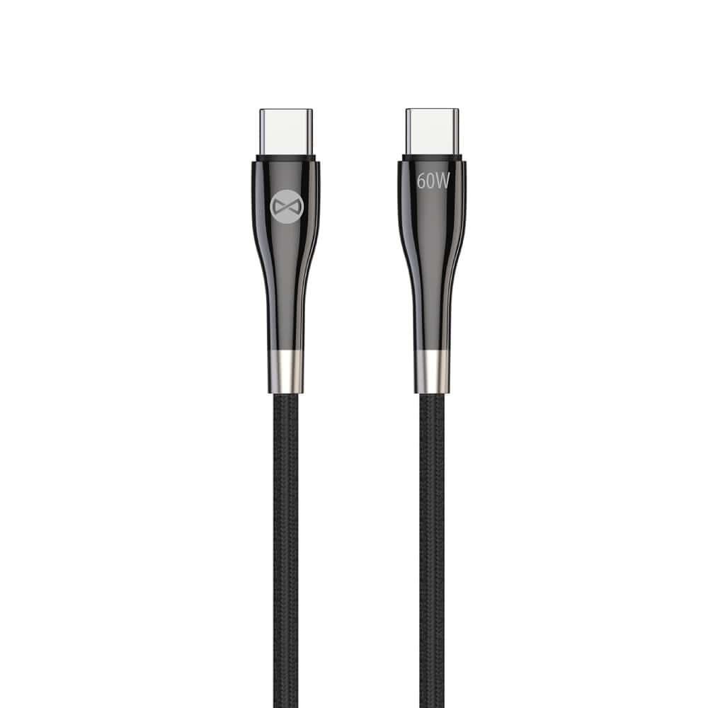 Кабел данни USB-C- USB-C Forever Sleek 60W черен