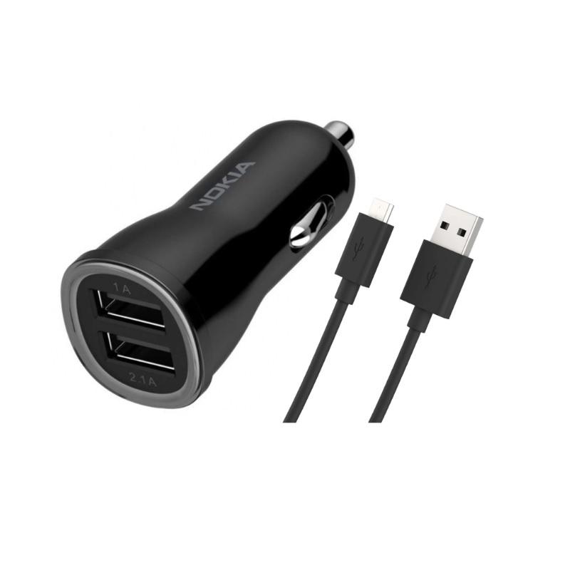 Комплект заярдно за кола с 2хUSB и MicroUSB кабел (100см) - Nokia Dual Car Charger DC-310C with MicroUSB Cable (черен) | JAR Computers Комплект заярдно за кола с 2хUSB и MicroUSB кабел (100см) - Nokia Dual Car Charger DC-310C with MicroUSB Cable (черен)