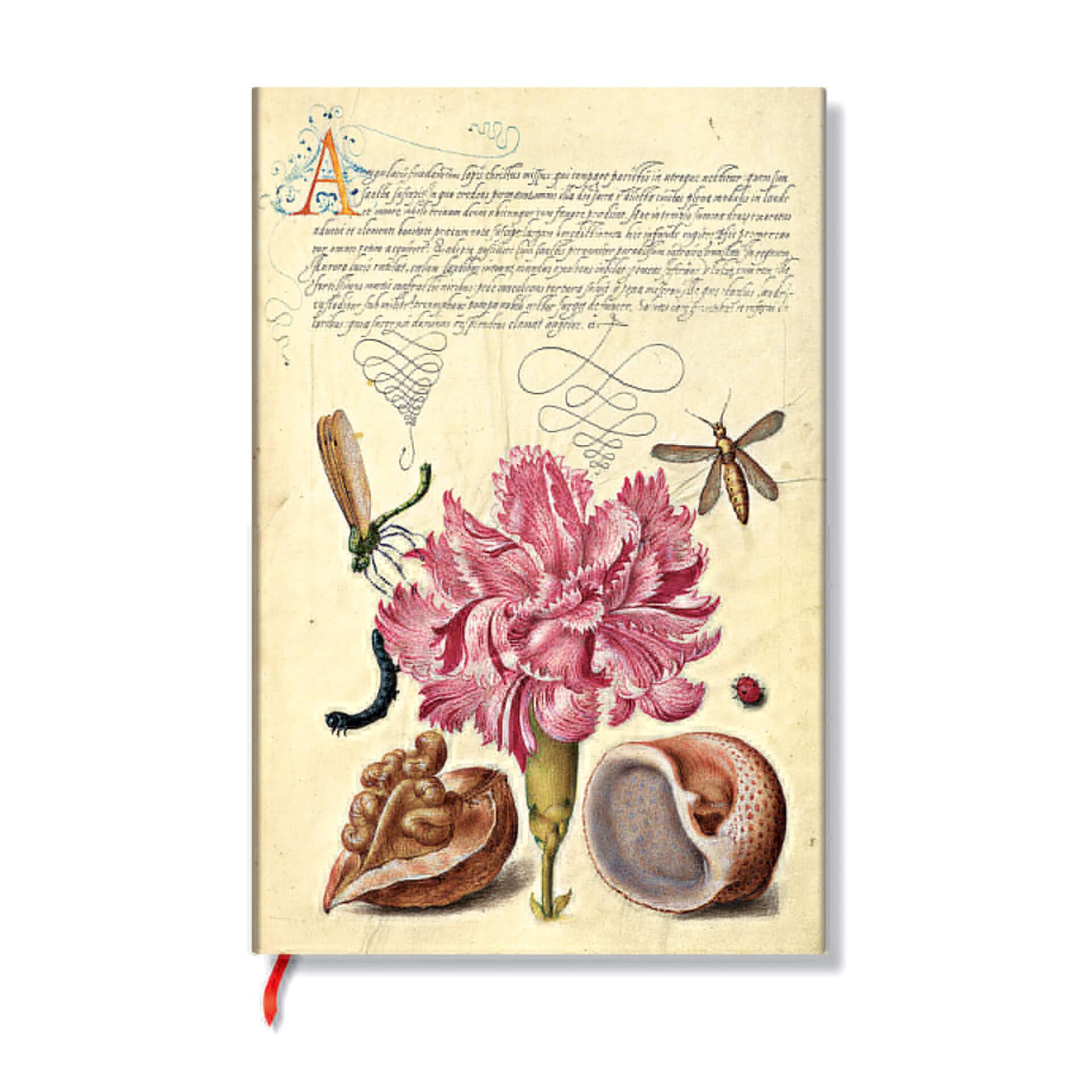 Paperblanks Тефтер Pink Carnation, Mini, широки редове, мека корица, 104 листа