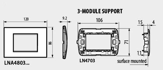 Рамка 3 мод. правоъгълна Kristall transparent LL Bticino | JAR Computers Рамка 3 мод. правоъгълна Kristall transparent LL Bticino