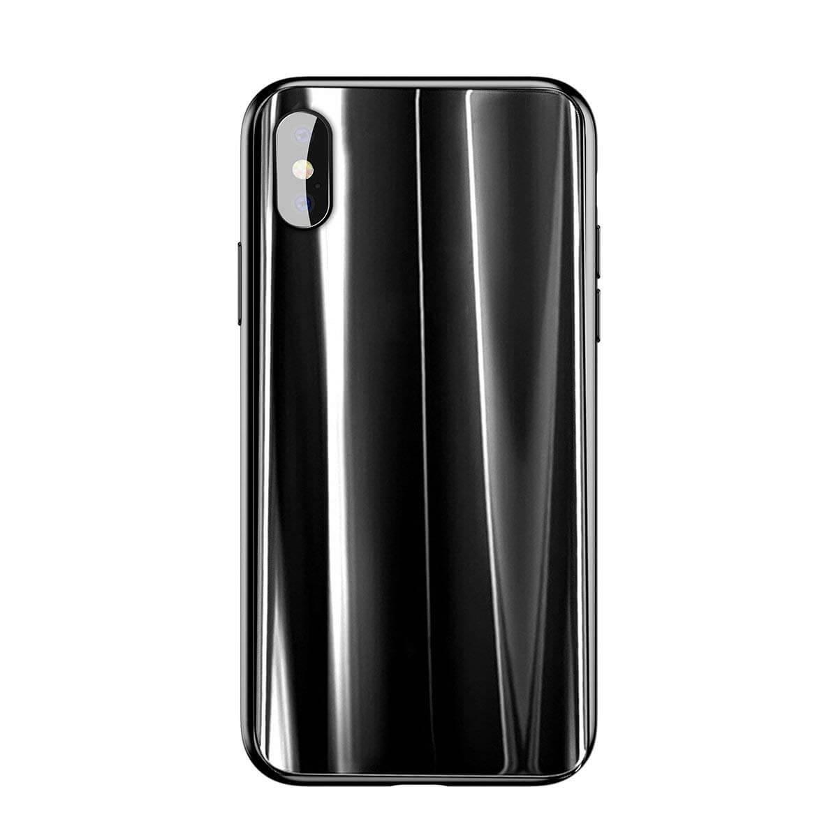 Силиконов (TPU) калъф със стъклен гръб за iPhone X - Baseus Glass Sparkling Case (черен) | JAR Computers Силиконов (TPU) калъф със стъклен гръб за iPhone X - Baseus Glass Sparkling Case (черен)