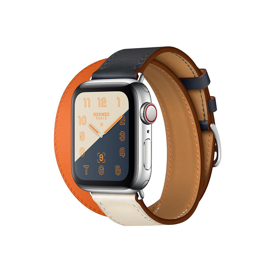 Умен часовник от Apple - Apple Watch Hermès Series 4, 40mm Stainless Steel Case with Indigo/Orange Swift Leather Double Tour, GPS + Cellular | JAR Computers Умен часовник от Apple - Apple Watch Hermès Series 4, 40mm Stainless Steel Case with Indigo/Orange Swift Leather Double Tour, GPS + Cellular