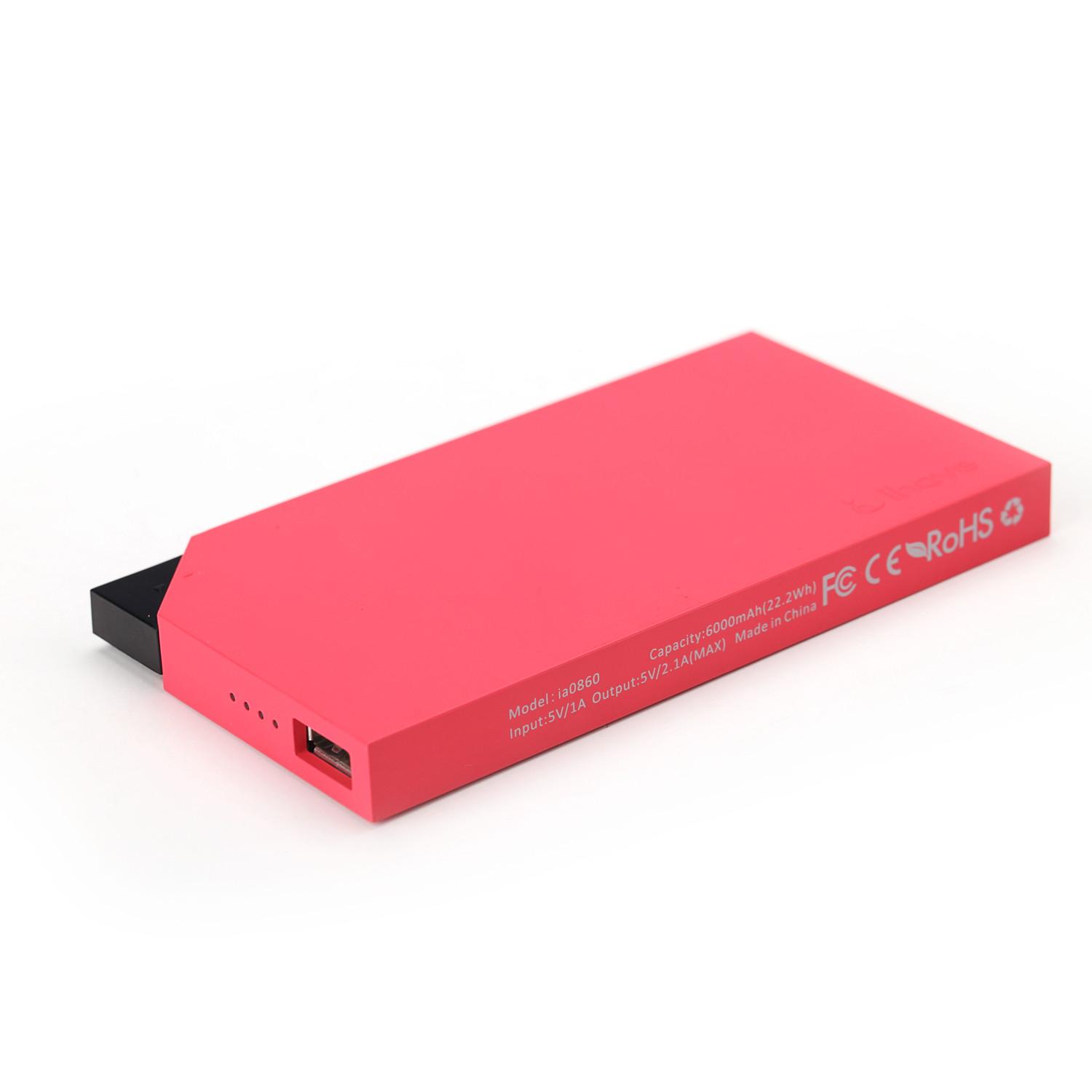 Външна батерия за смартфони и таблети с вграден MicroUSB кабел - iHave Delta Power Bank 6000 mAh (червен) | JAR Computers Външна батерия за смартфони и таблети с вграден MicroUSB кабел - iHave Delta Power Bank 6000 mAh (червен)