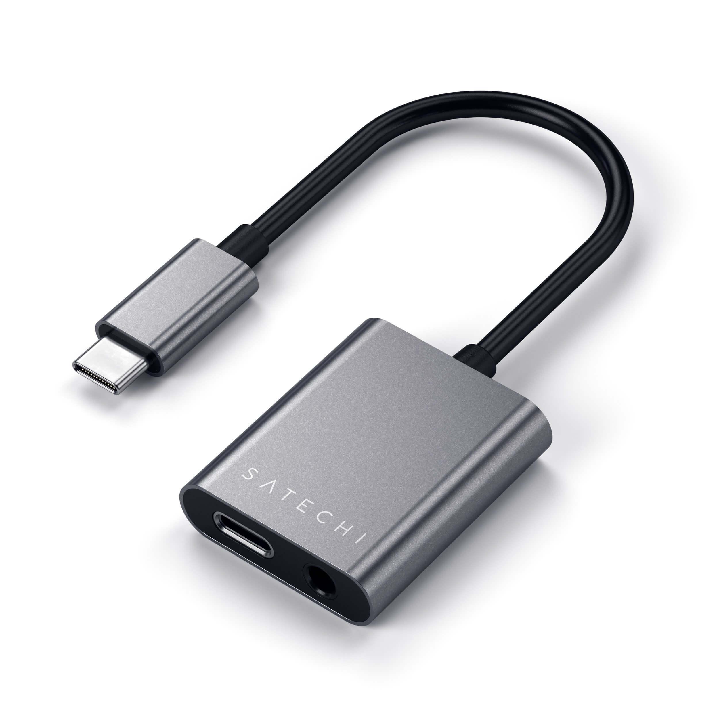 Активен адаптер USB-C към 3.5 мм. аудио изход и USB-C изход - Satechi USB-C to 3.5mm Headphone Jack Adapter (сив) | JAR Computers Активен адаптер USB-C към 3.5 мм. аудио изход и USB-C изход - Satechi USB-C to 3.5mm Headphone Jack Adapter (сив)