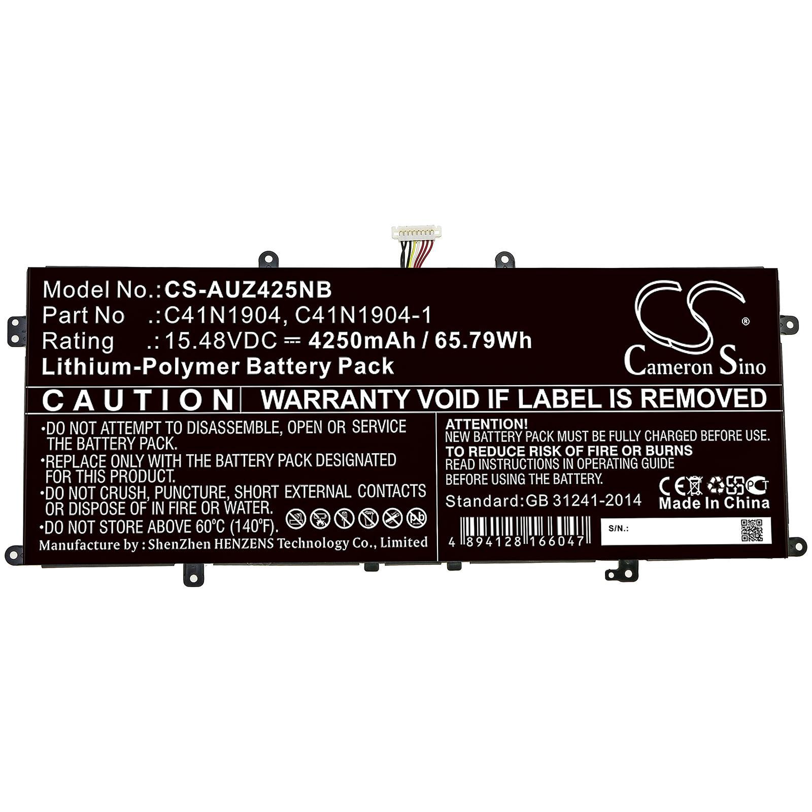 Батерия за лаптоп ASUS ZenBook 13 UX325EA-AH77  C41N1904 LiPo 15,48 V 4250mAh  CAMERON SINO | JAR Computers Батерия за лаптоп ASUS ZenBook 13 UX325EA-AH77  C41N1904 LiPo 15,48 V 4250mAh  CAMERON SINO