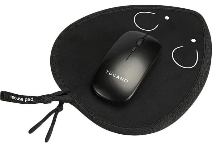 Безжична мишка и подложка Tucano - Topo, оптична, безжична, черни | JAR Computers Безжична мишка и подложка Tucano - Topo, оптична, безжична, черни