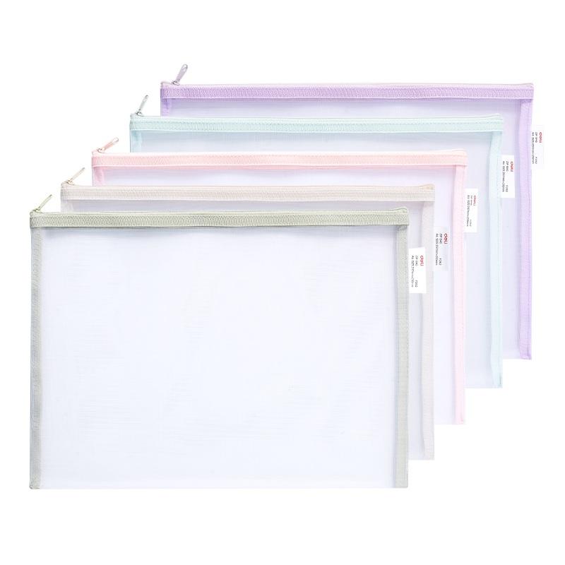 Джоб с цип Deli EF282, A4, PVC 330 mic, мрежа от полиестер, полупрозрачен | JAR Computers Джоб с цип Deli EF282, A4, PVC 330 mic, мрежа от полиестер, полупрозрачен