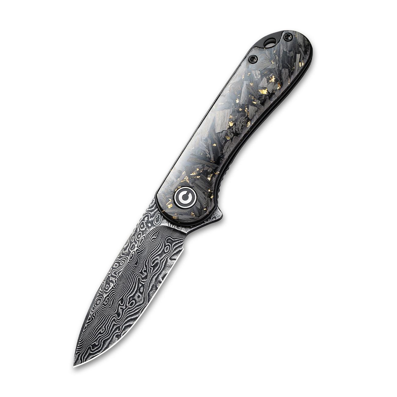 Джобен нож CIVIVI Elementum Damascus Carbon Fiber And Golden Shred | JAR Computers Джобен нож CIVIVI Elementum Damascus Carbon Fiber And Golden Shred