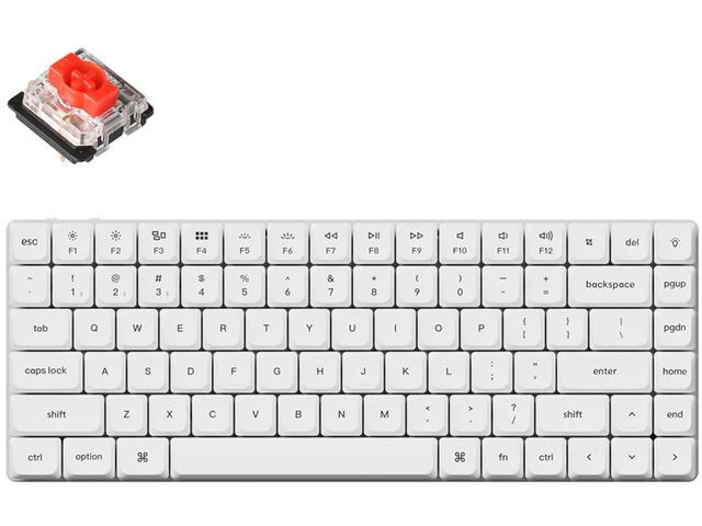 Keychron K3 Pro White QMK/VIA Hot-Swappable Gateron Low Profile Red Switch, RGB Backlight