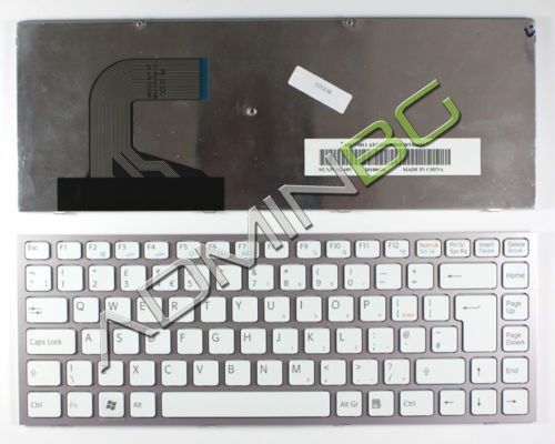 Клавиатура за лаптоп Sony Vaio VPC-S Series Бяла с Розова Рамка с Кирилица / Pink Frame White | JAR Computers Клавиатура за лаптоп Sony Vaio VPC-S Series Бяла с Розова Рамка с Кирилица / Pink Frame White