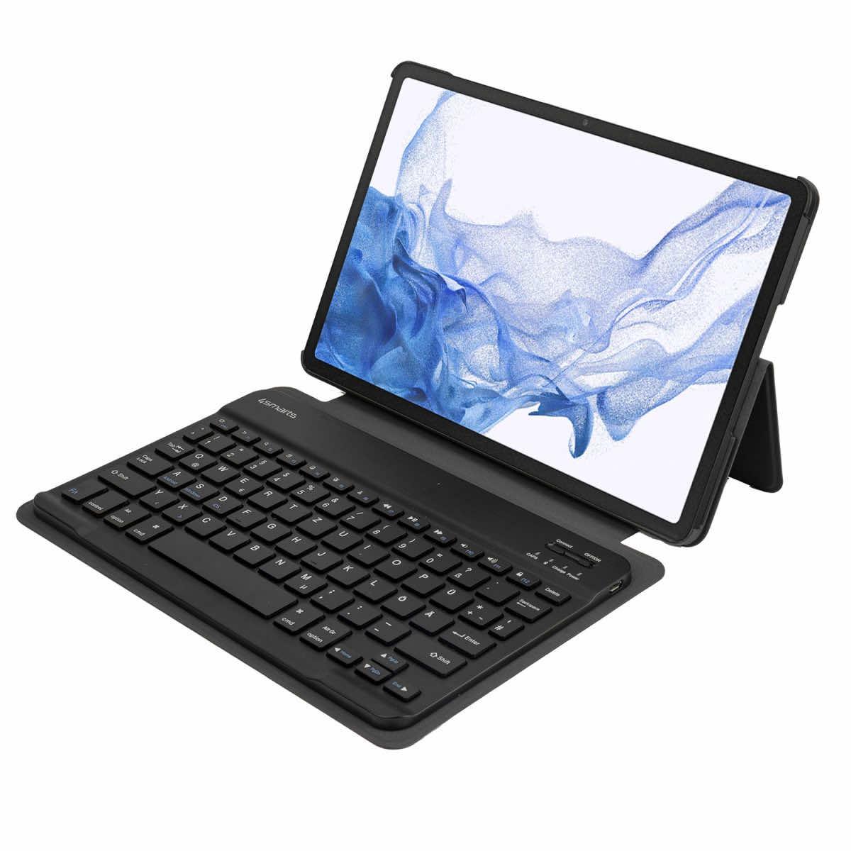 Кожен калъф и безжична блутут клавиатура за Samsung Galaxy Tab S8 Plus, Galaxy Tab S7 Plus - 4smarts Flip Case DailyBiz and Bluetooth Keyboard (черен) | JAR Computers Кожен калъф и безжична блутут клавиатура за Samsung Galaxy Tab S8 Plus, Galaxy Tab S7 Plus - 4smarts Flip Case DailyBiz and Bluetooth Keyboard (черен)