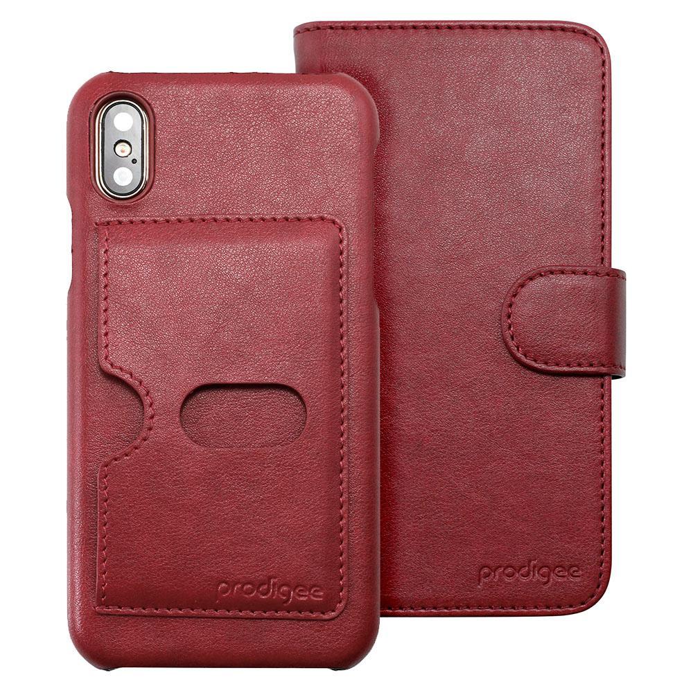 Кожен калъф, тип портфейл с отделящ се кейс и поставка за iPhone XS, iPhone X - Prodigee Wallegee Case (червен) | JAR Computers Кожен калъф, тип портфейл с отделящ се кейс и поставка за iPhone XS, iPhone X - Prodigee Wallegee Case (червен)