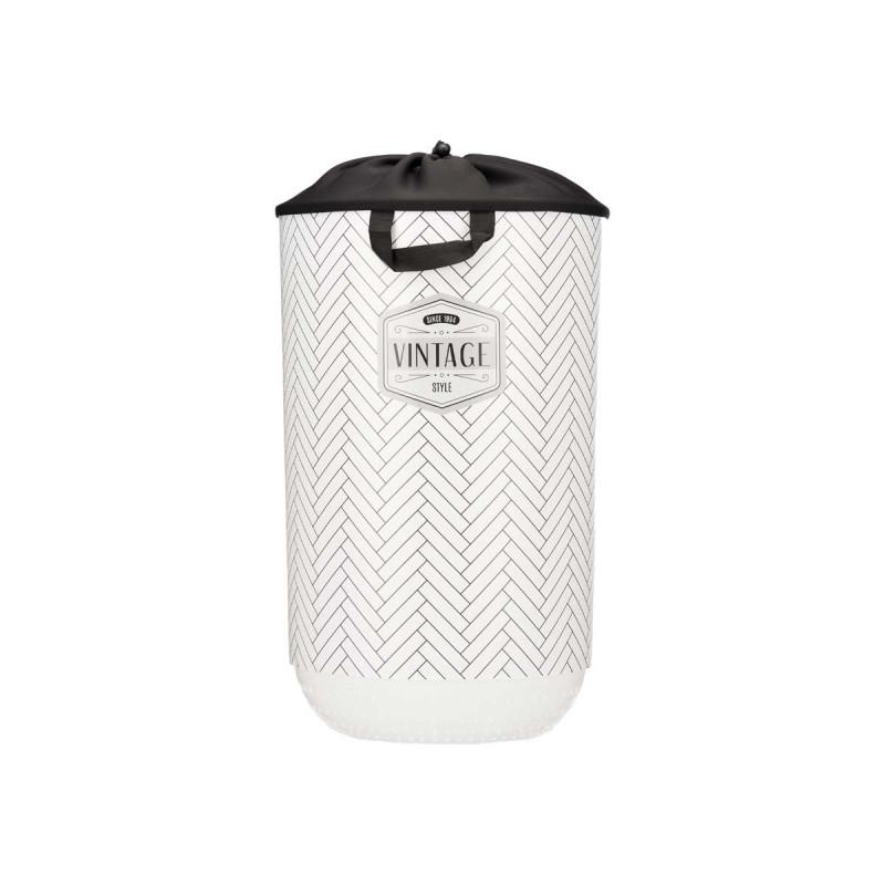 Кош за пране Kipit, пластмасов, с капак, 40 L, бял